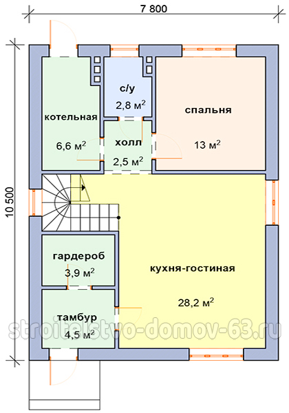 План дома для узкого участка 
